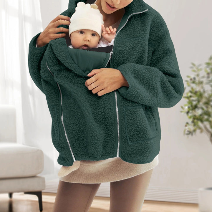 Damen nan oversized Teddyfleece Jacke mit Stehkragen und durchgehendem Reißverschluss Echo Archiv