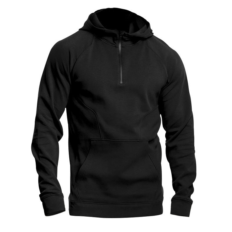 Herren Sportpullover mit halbem Reißverschluss und Kängurutasche Echoarchiv