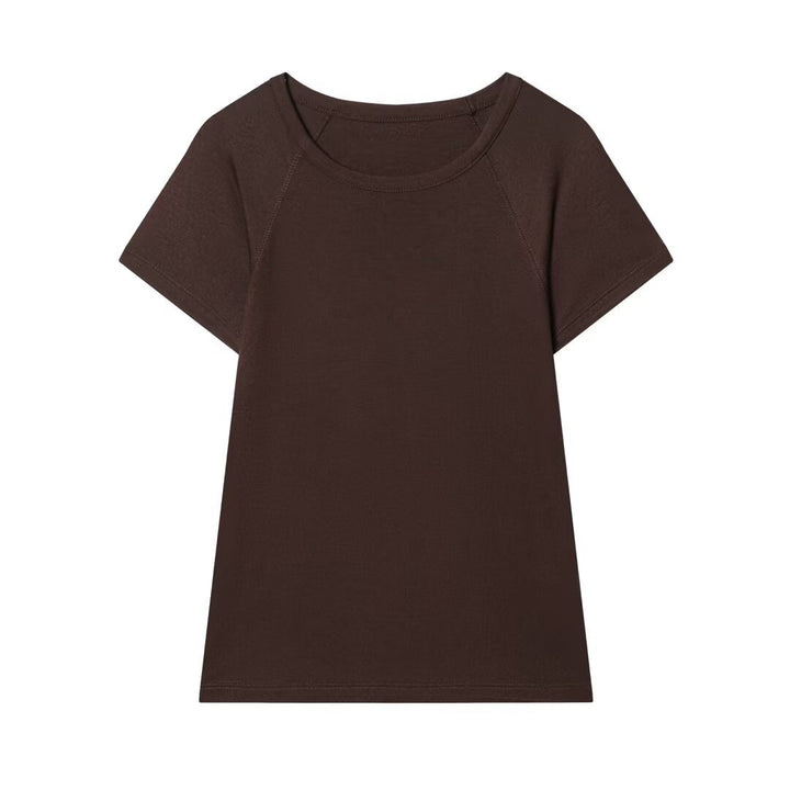 Damen Casual T-Shirt mit rundem Halsausschnitt und bequemen Raglanärmeln Echo Archiv