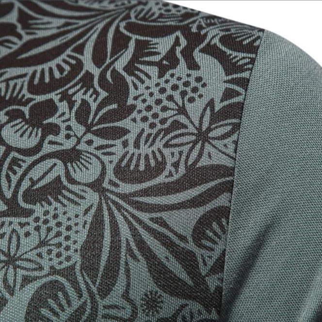 Herren Poloshirt mit floralen Ornamenten und klassischem Kragen Echoarchiv