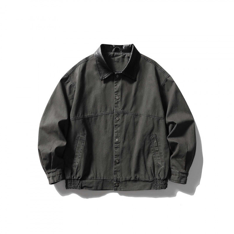 Unisex Kastenförmige Overshirt‑Jacke aus Baumwoll‑Canvas mit Cordkragen, Druckknopfleiste und elastischem Saum Echo Archiv