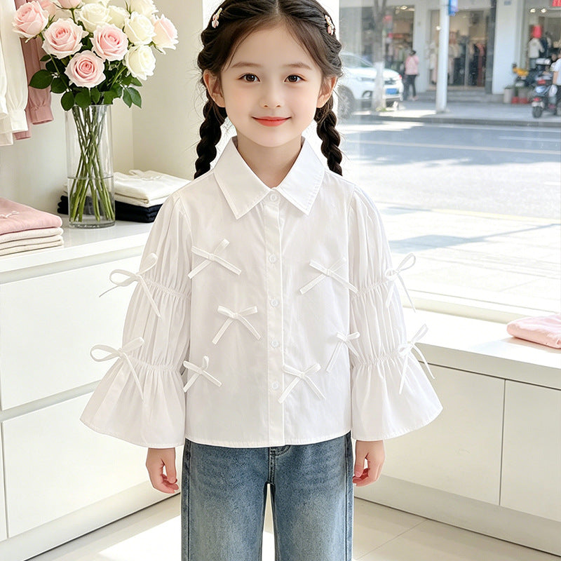 Mädchen Bluse mit Rüschendetails und Schleifen Echo Archiv