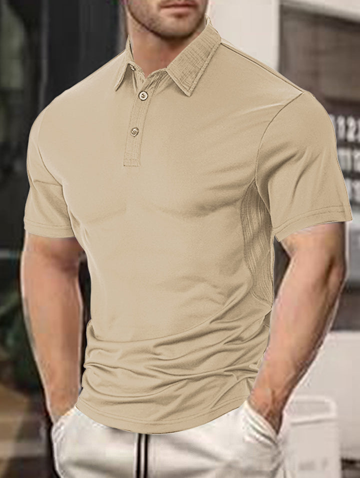 Herren sportliches Poloshirt mit strukturierten Akzenten Echoarchiv