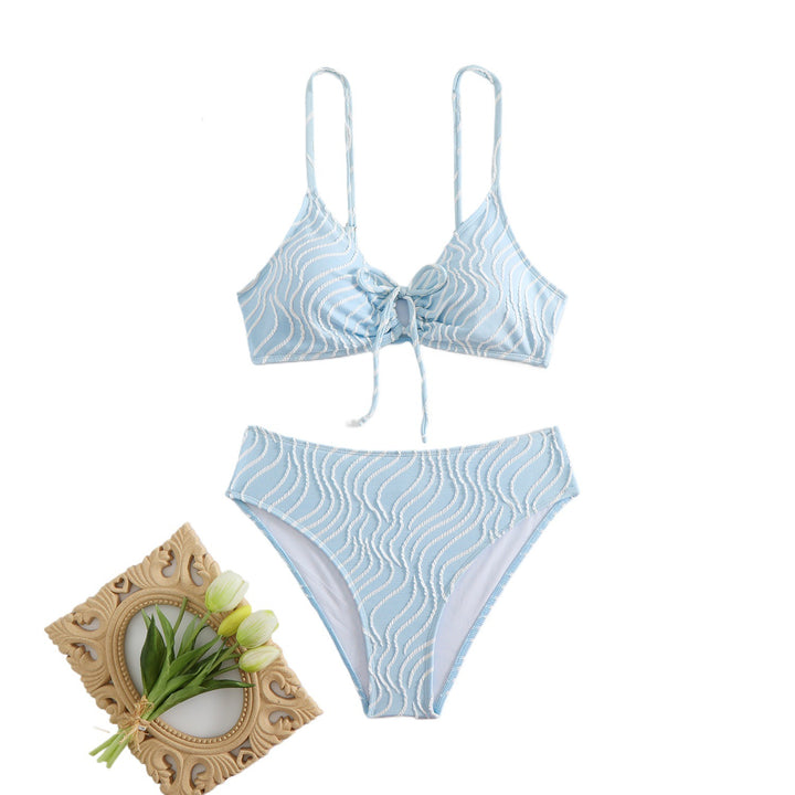 Damen Zweiteiliger Bikini mit verspieltem Wellenmuster Echo Archiv