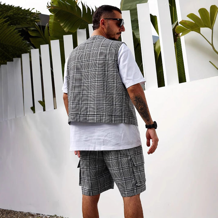 Herren stylischer Utility-Weste mit mehreren Taschen Echoarchiv