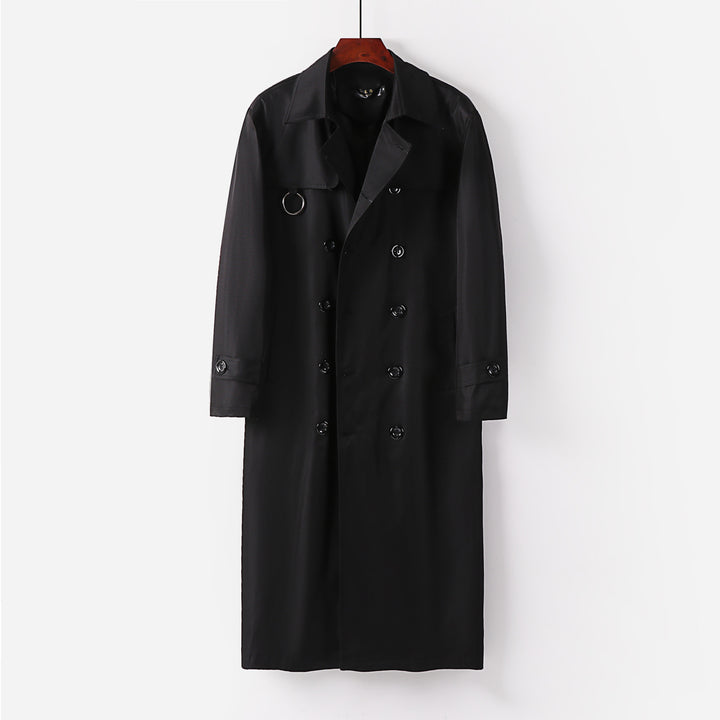 Herren Doppelreihiger Leichter Trenchcoat mit Taillengürtel Echoarchiv
