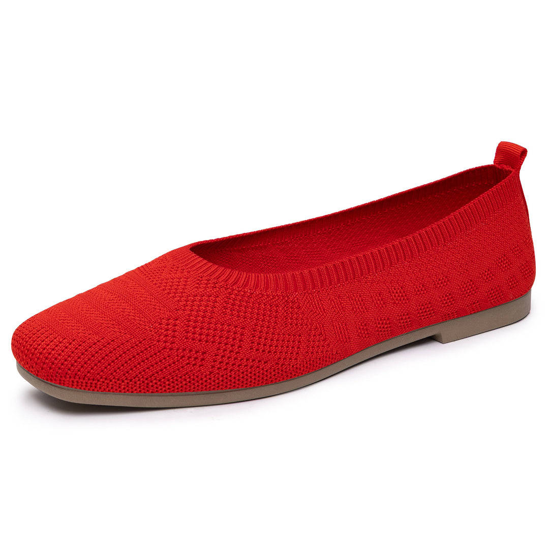Damen nan gestrickte Ballerina-Slip-On Komfortballerina mit nahtlosem Sockeneinstieg und flexibler Leichtsohle Echo Archiv