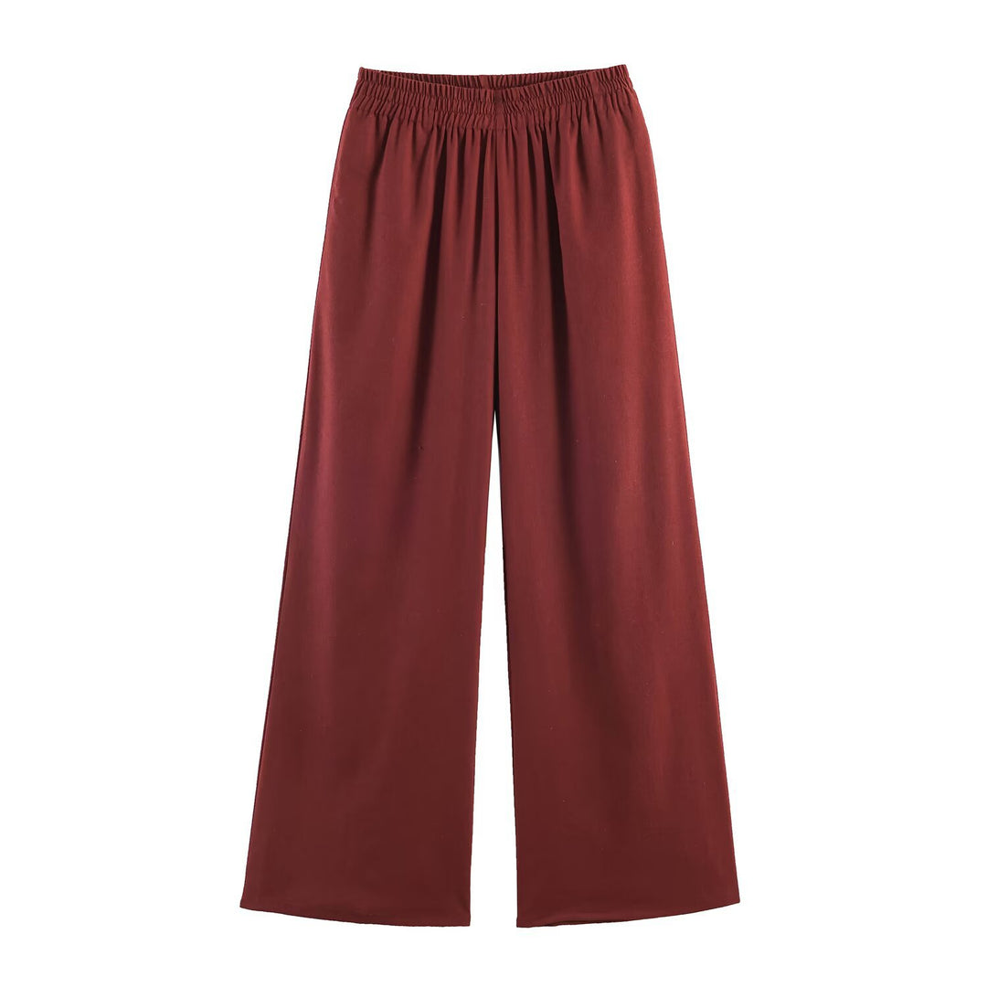 Damen Zweiteiliges Anzug-Set Wickelblazer mit Bindegürtel und Palazzo-Hose Echo Archiv