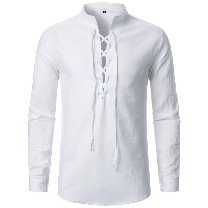 Herren Langarmshirt mit Schnürung Echoarchiv