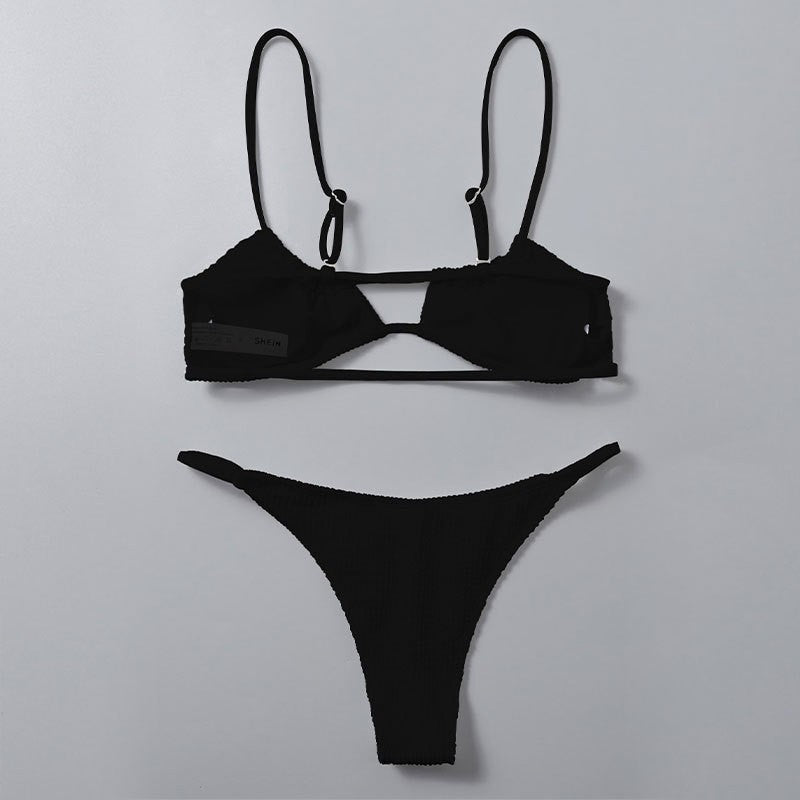 Damen Bikiniset mit trendiger Rippstruktur und verstellbaren Trägern Echo Archiv