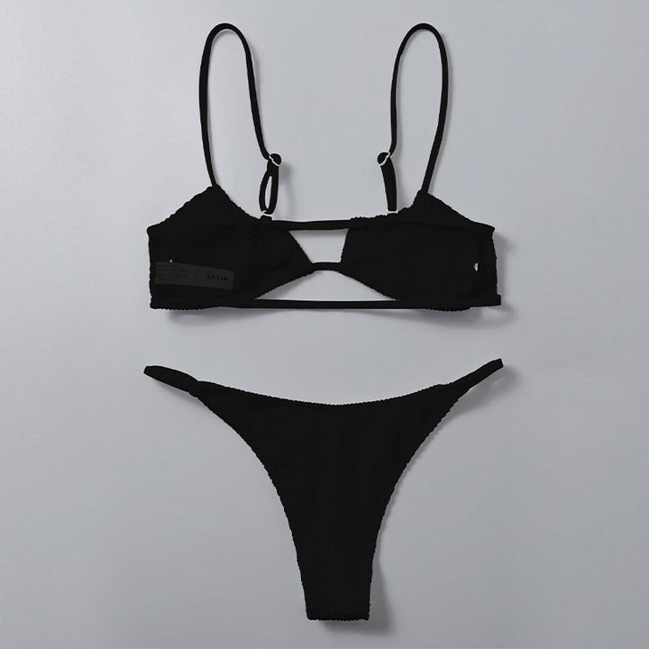 Damen Bikiniset mit trendiger Rippstruktur und verstellbaren Trägern Echo Archiv