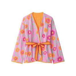 Damen Gestepptes Blumen-Kimono mit Bindegürtel Echoarchiv