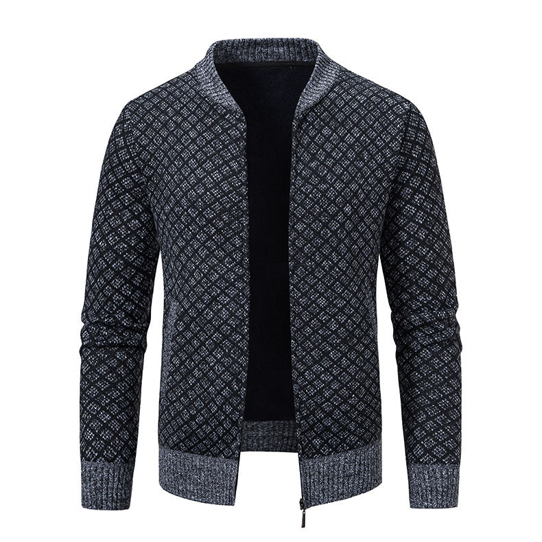 Herren Smarte Strickjacke mit modischem Zipper und seitlichen Taschen Echoarchiv