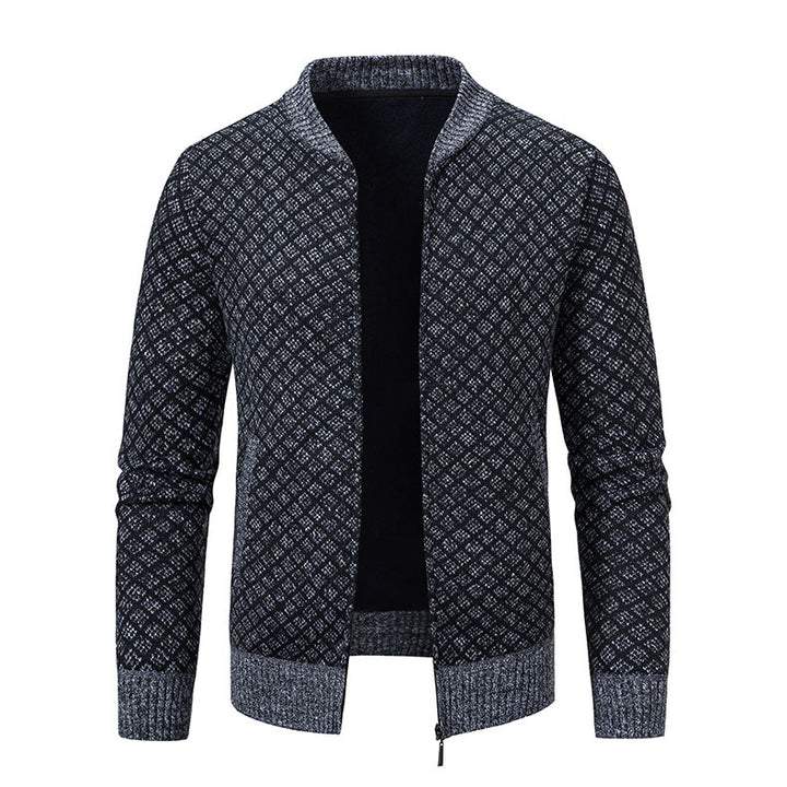 Herren Smarte Strickjacke mit modischem Zipper und seitlichen Taschen Echoarchiv