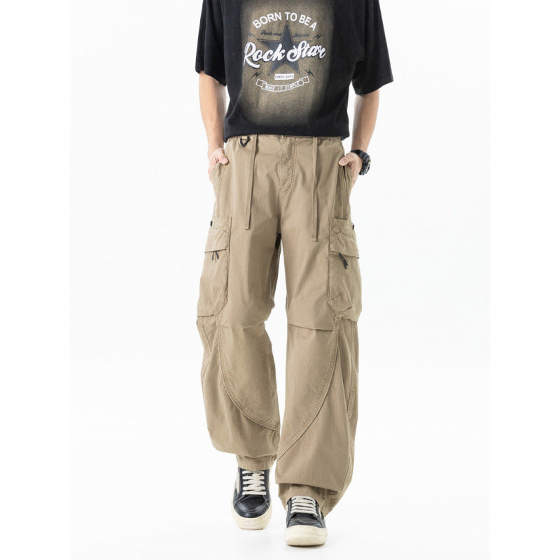 Herren weite Cargo-Hose im Baggy‑Schnitt mit Utility‑Taschen und Kordelbund Echo Archiv