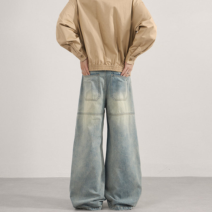 Herren Superweite Denim-Palazzo-Hose mit segmentierten Nähten und voluminöser Silhouette Echo Archiv