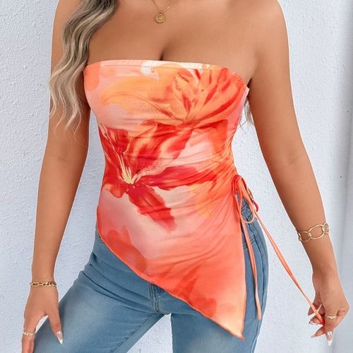 Damen Oberteil mit asymmetrischem Schnitt und floralem Design Echo Archiv