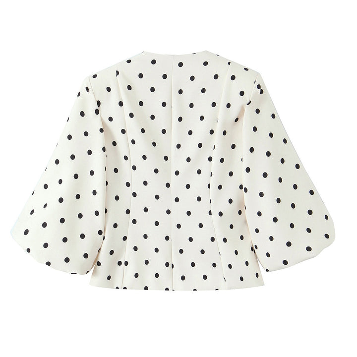 Damenbluse mit voluminösen Ärmeln und Polka-Dot-Muster Echo Archiv