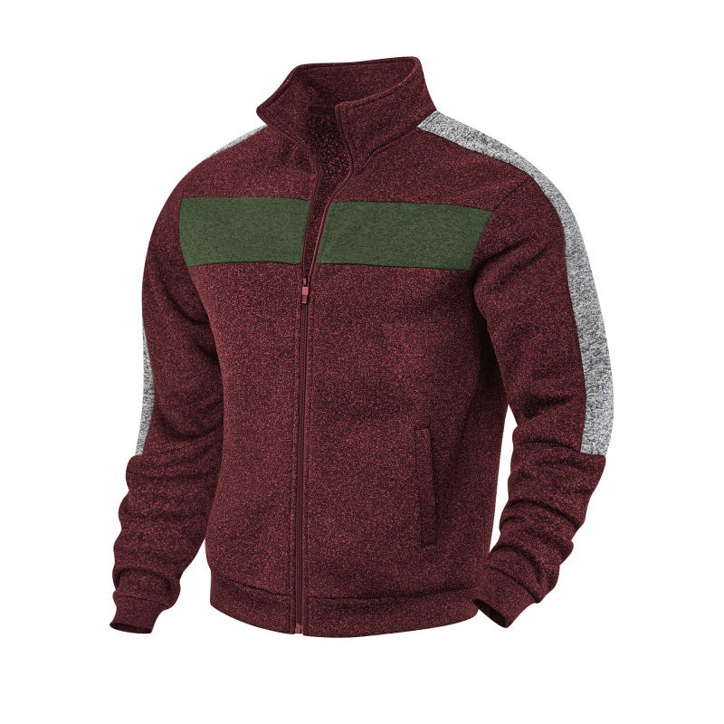 Herren Sportliche Fleecejacke mit hohem Kragen und reflektierenden Akzenten Echoarchiv