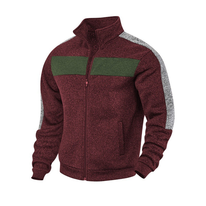 Herren Sportliche Fleecejacke mit hohem Kragen und reflektierenden Akzenten Echoarchiv