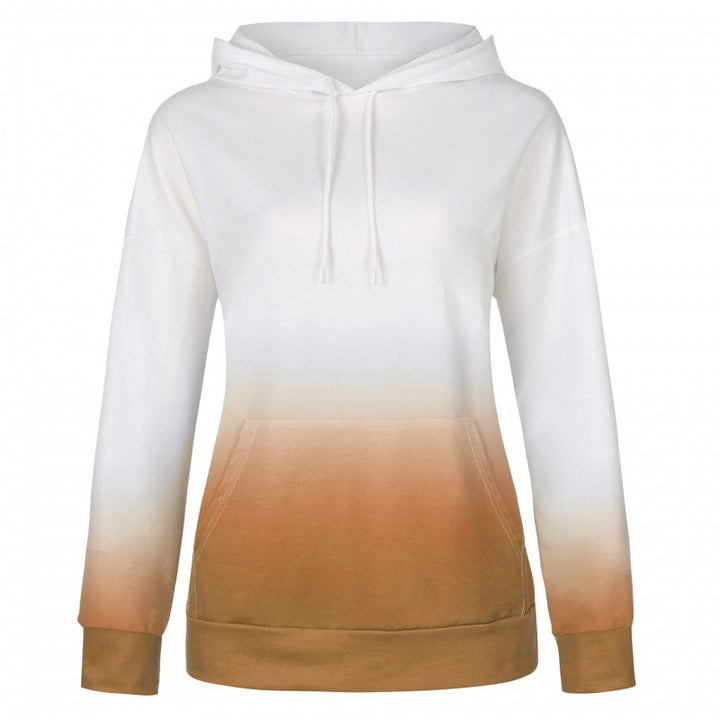 Damen Oversize Kapuzenpullover mit Dip-Dye Farbverlauf und Kängurutasche – Auréline