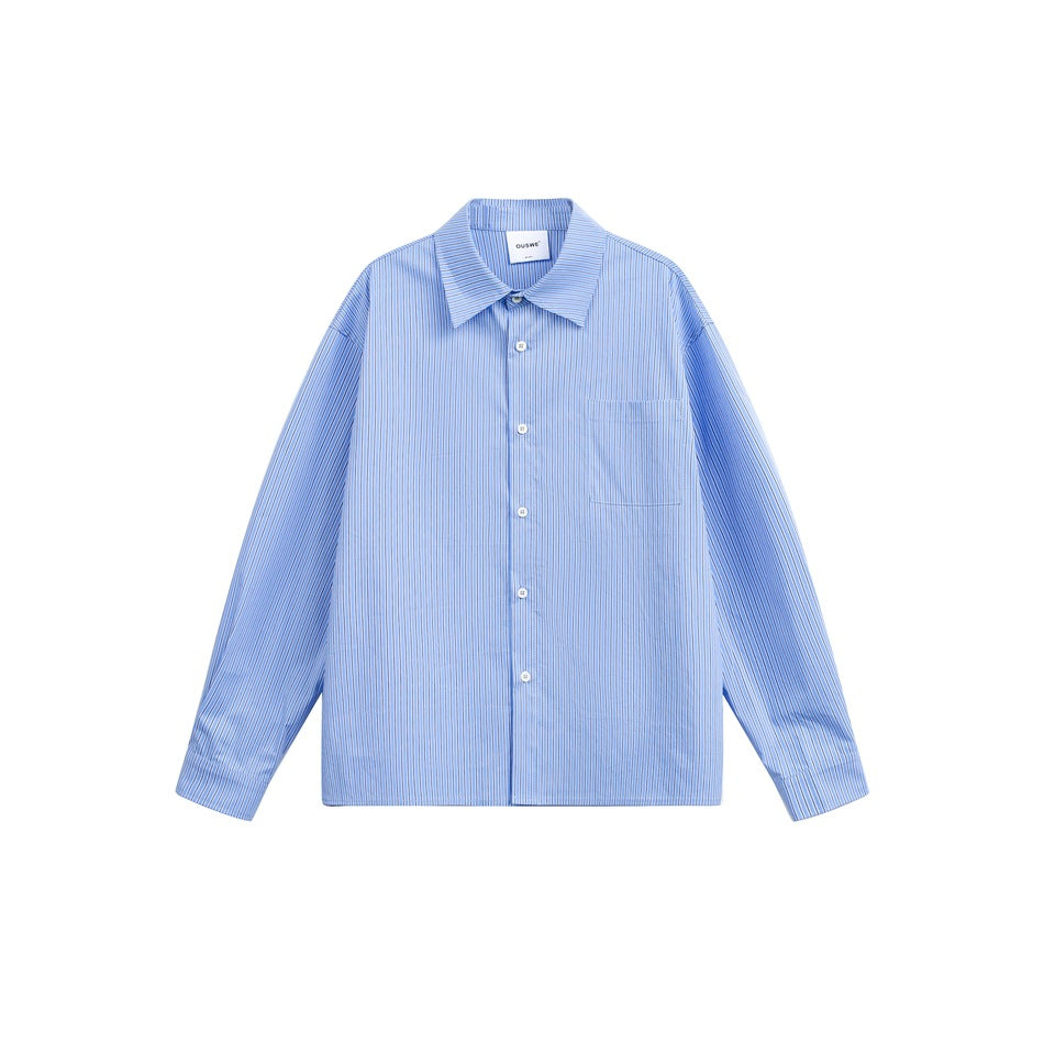 Damen Oversize Hemdbluse im Boxy-Schnitt mit Brusttasche Echoarchiv
