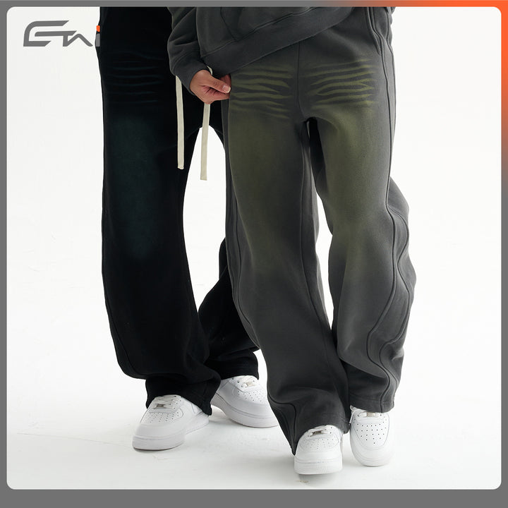 Herren Baggy-Sweathose mit tiefer Schrittpartie, kontrastierenden Ziernähten und extra langen Kordeln Echo Archiv