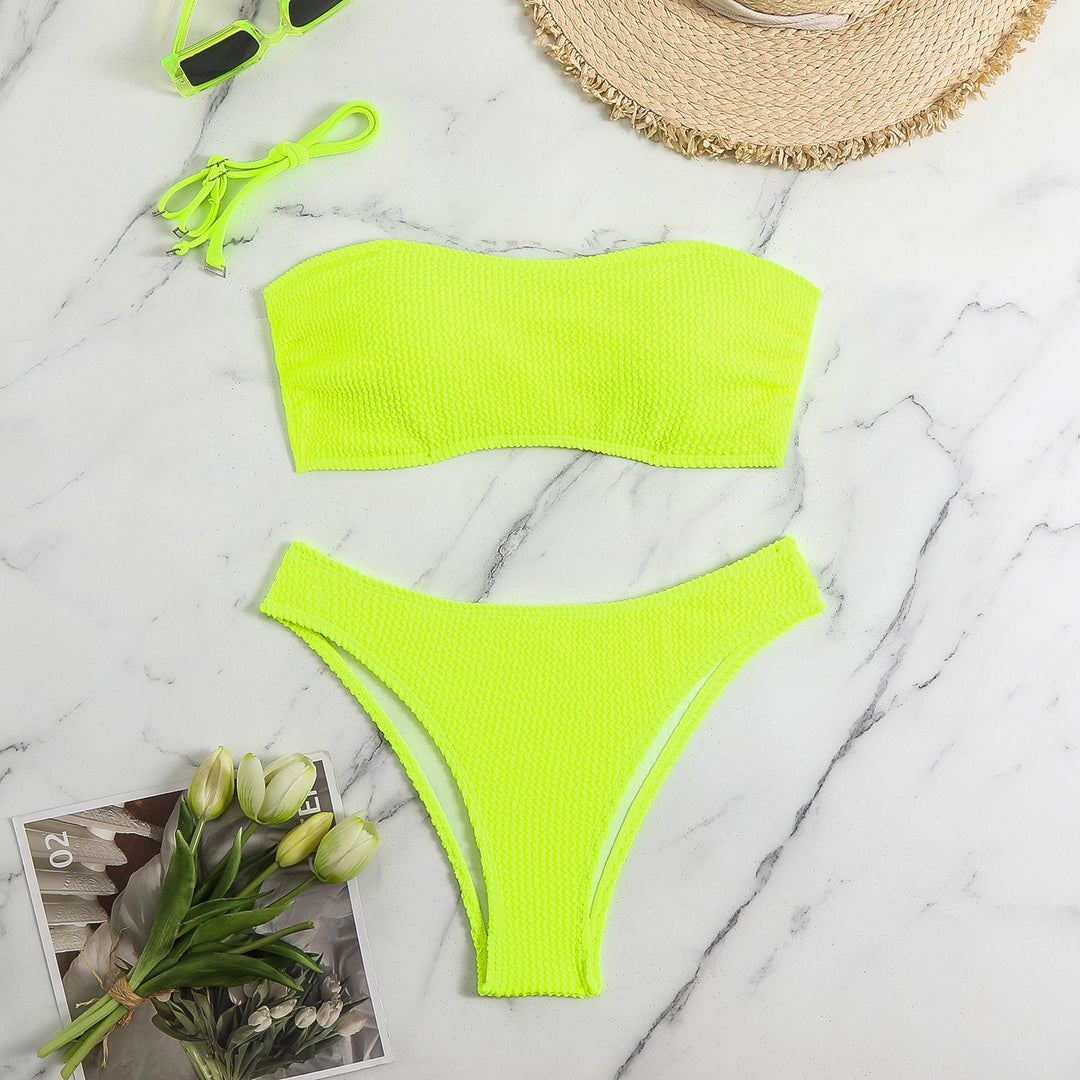 Damen BandEchoarchivu-Bikini-Set mit strukturiertem Oberteil und klassischem Schnitt Echoarchiv