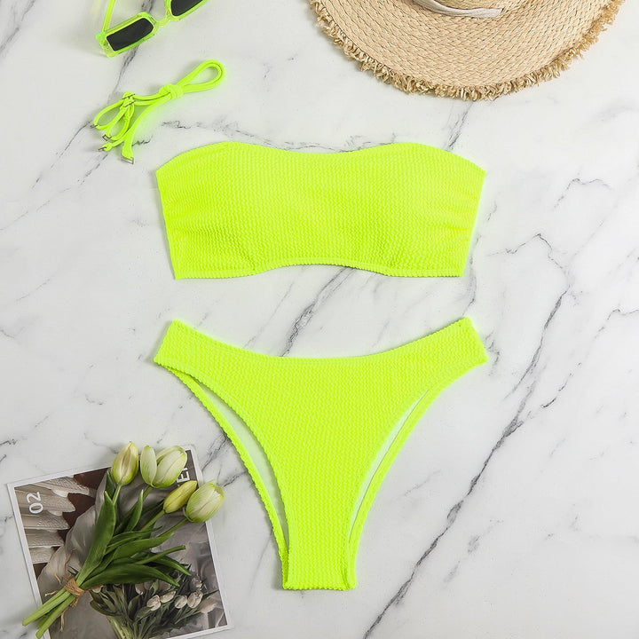Damen BandEchoarchivu-Bikini-Set mit strukturiertem Oberteil und klassischem Schnitt Echoarchiv