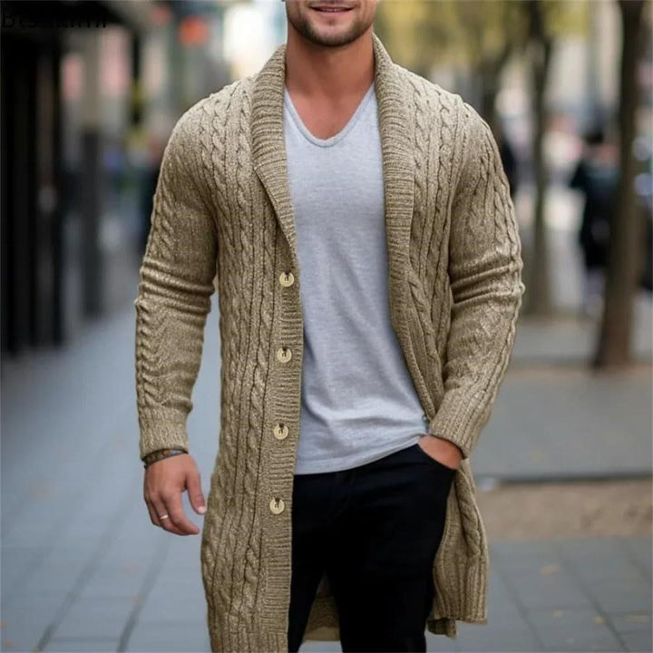 Herren Strickjacke mit offenem Design und Knopfdetails Echoarchiv