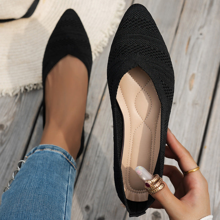 Damen elegante Ballerinas mit atmungsaktivem Strickdesign Echoarchiv