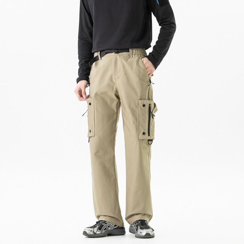 Herren Slim‑Tapered Cargo‑Hose mit Zipper‑Taschen, D‑Ring und Komfortbund Echo Archiv
