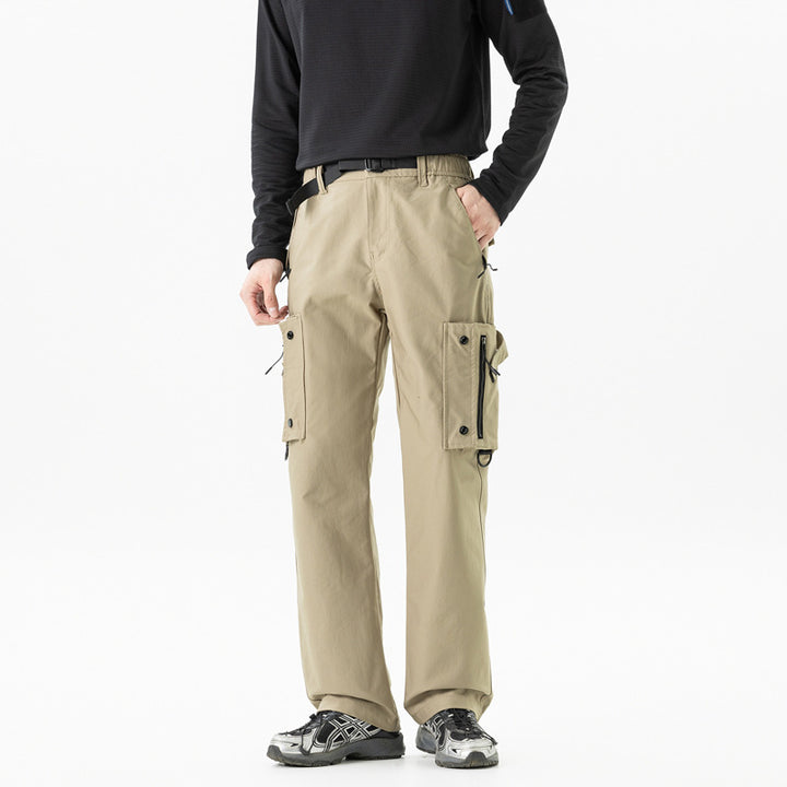Herren Slim‑Tapered Cargo‑Hose mit Zipper‑Taschen, D‑Ring und Komfortbund Echo Archiv