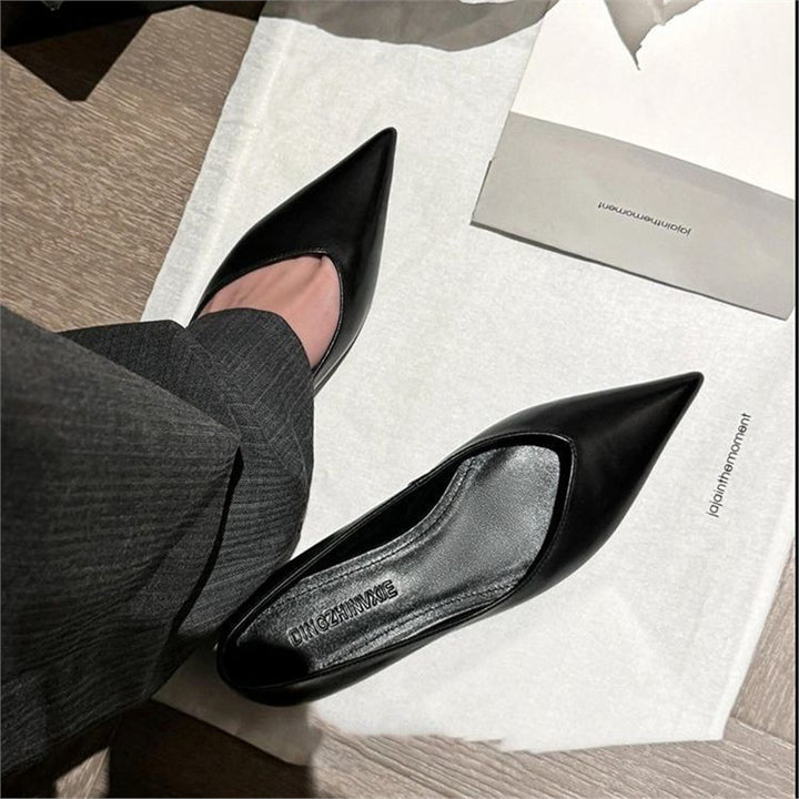 Damen Spitz zulaufende Lederoptik-Slipper mit ergonomischem Komfortfußbett Echo Archiv