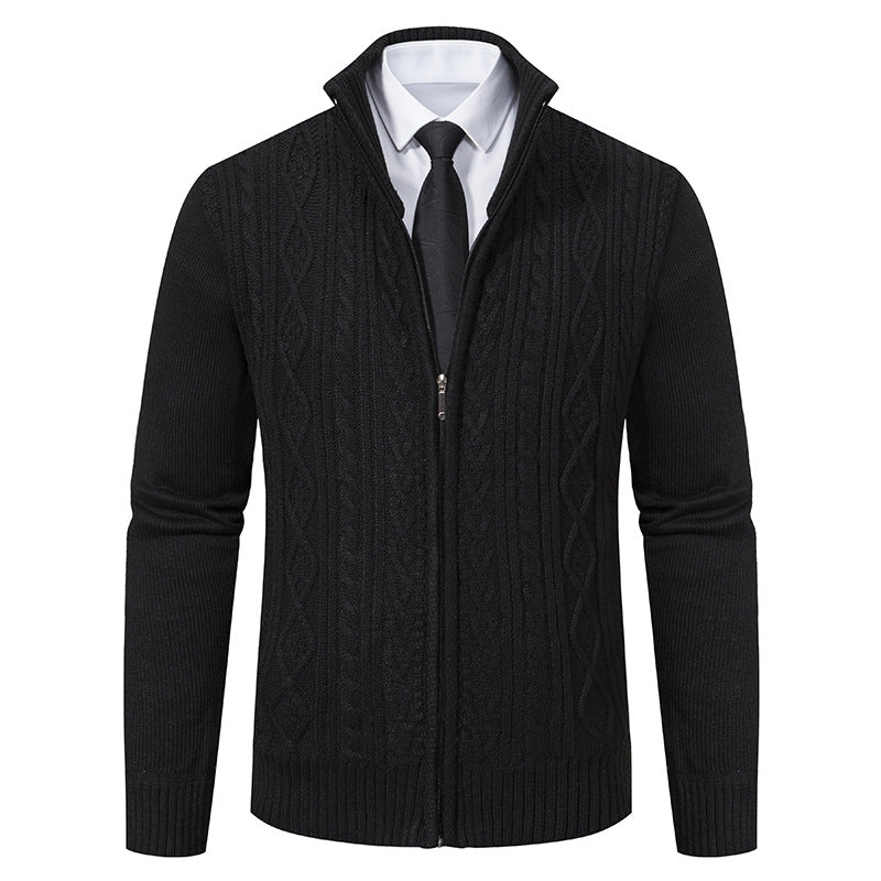 Herren Strickjacke mit hohem Kragen und Reißverschluss Echoarchiv