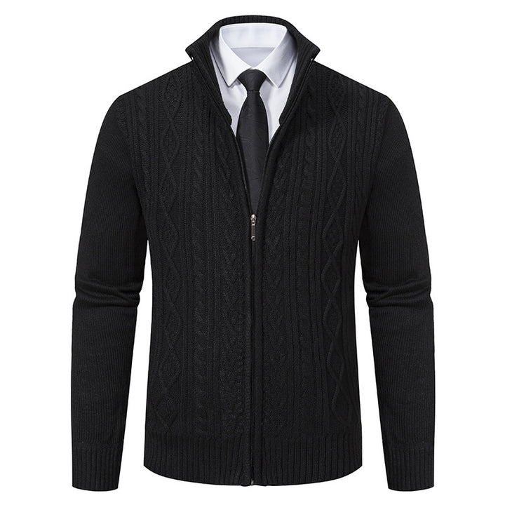 Herren Strickjacke mit hohem Kragen und Reißverschluss Echoarchiv