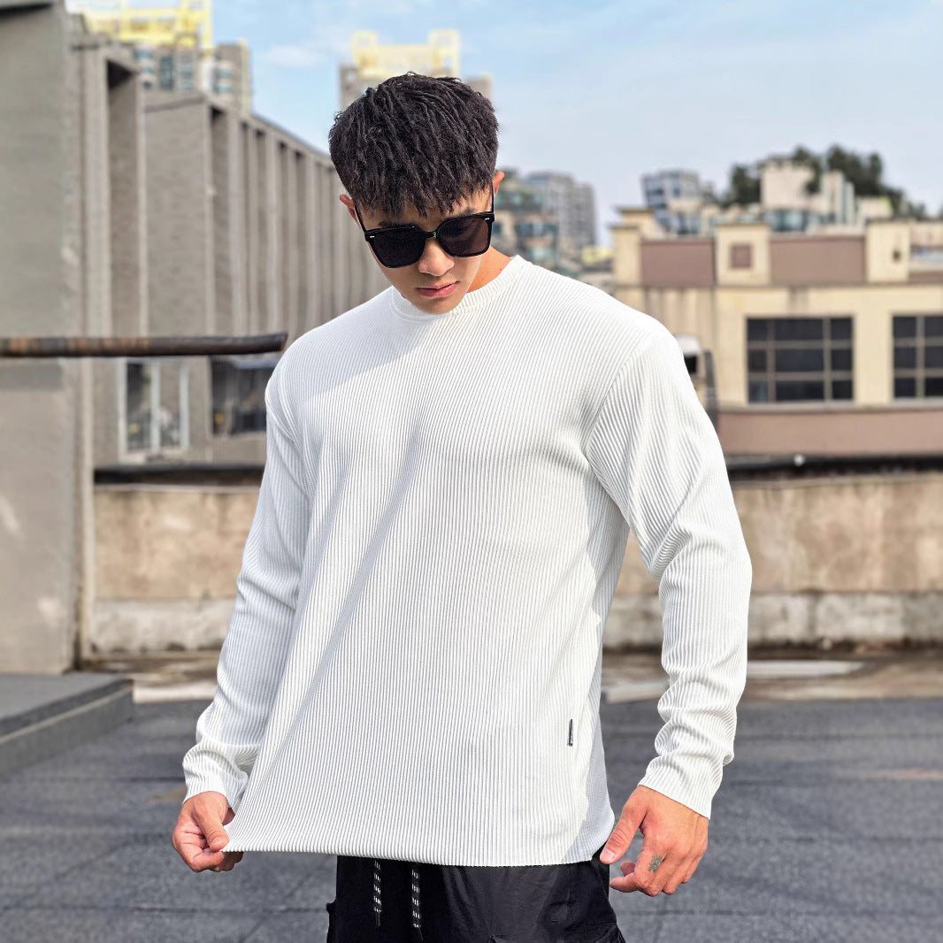 Herren Langarmshirt aus hochwertigem Rippmaterial mit lässigem Schnitt Echoarchiv