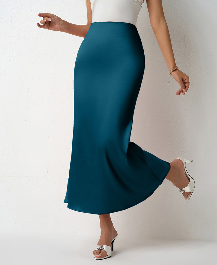 Damen Eleganter Maxirock mit fließendem Schnitt und hohem Bund Echo Archiv
