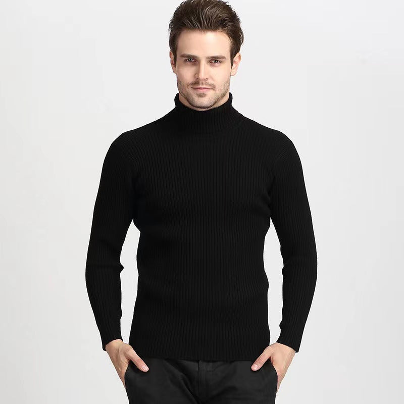Herren nan Rippstrick Rollkragenpullover figurnaher elastischer Feinstrick Echo Archiv