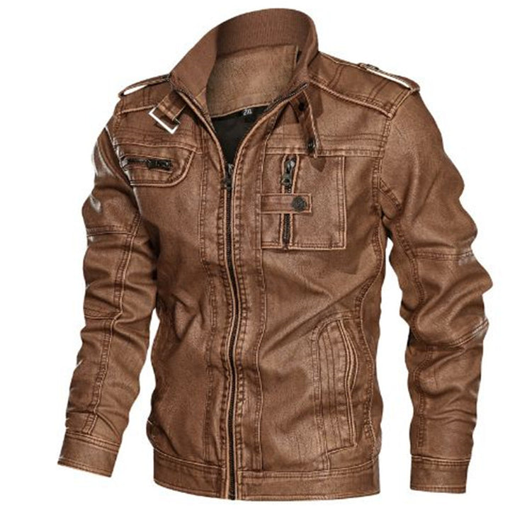 Herren robuste Kunstlederjacke im Military-Stil Echoarchiv