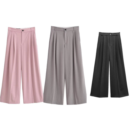 Damen Elegante High‑Waist Palazzo‑Hose mit Bundfalten und Bügelfalte Echo Archiv