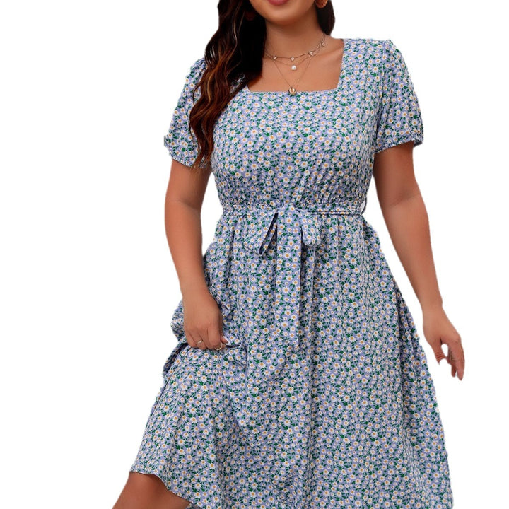 Damen Midi Kleid mit floralem Allover-Print und Puffärmeln Echo Archiv