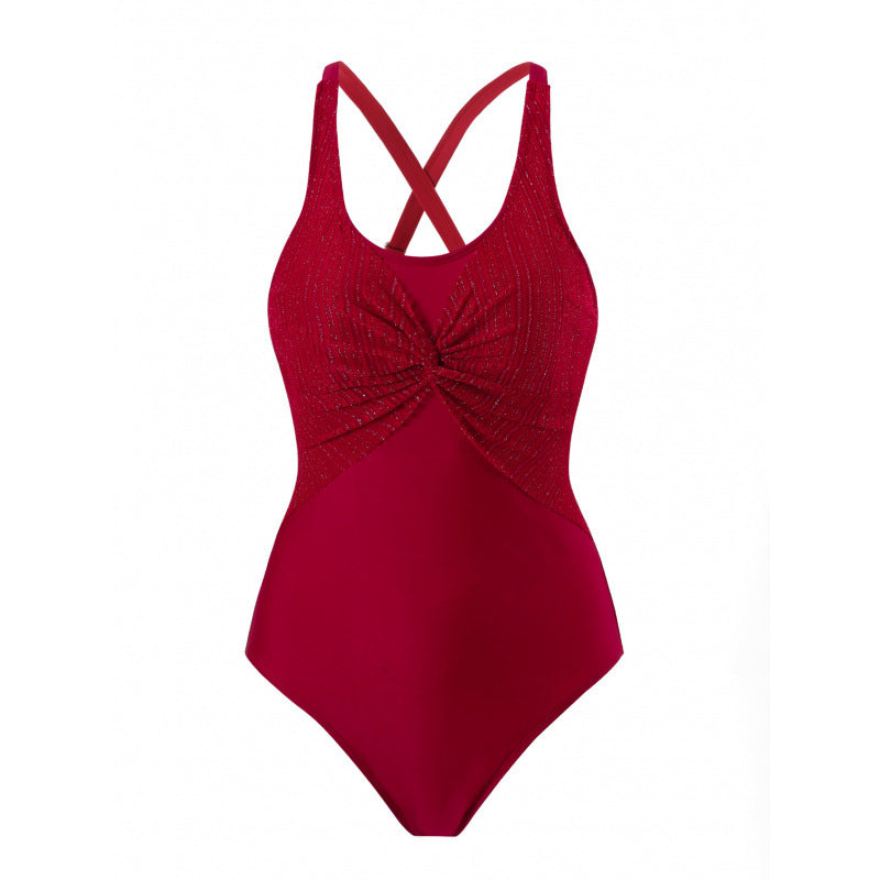 Damen Einteiler Badeanzug mit elegantem Wickeldesign Echo Archiv