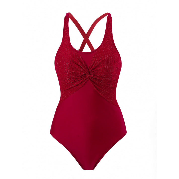 Damen Einteiler Badeanzug mit elegantem Wickeldesign Echo Archiv