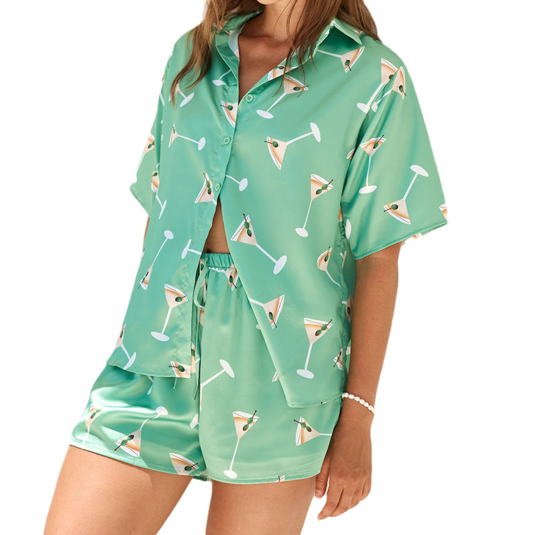 Damen Schlafanzug mit trendy Cocktail-Motiv Echo Archiv