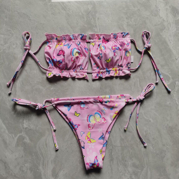 Damen Bandeau-Bikini mit voluminösen Rüschendetails Echo Archiv