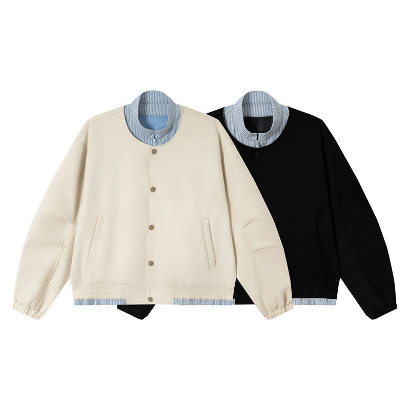 Unisex Kurz geschnittene Boxy-Blousonjacke aus Baumwollmix mit gesteppter Innenlage und Stehkragen Echoarchiv