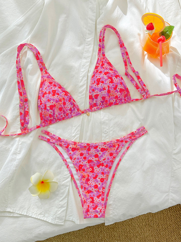 Damen Triangel-Bikini mit floralen Mustern Echo Archiv