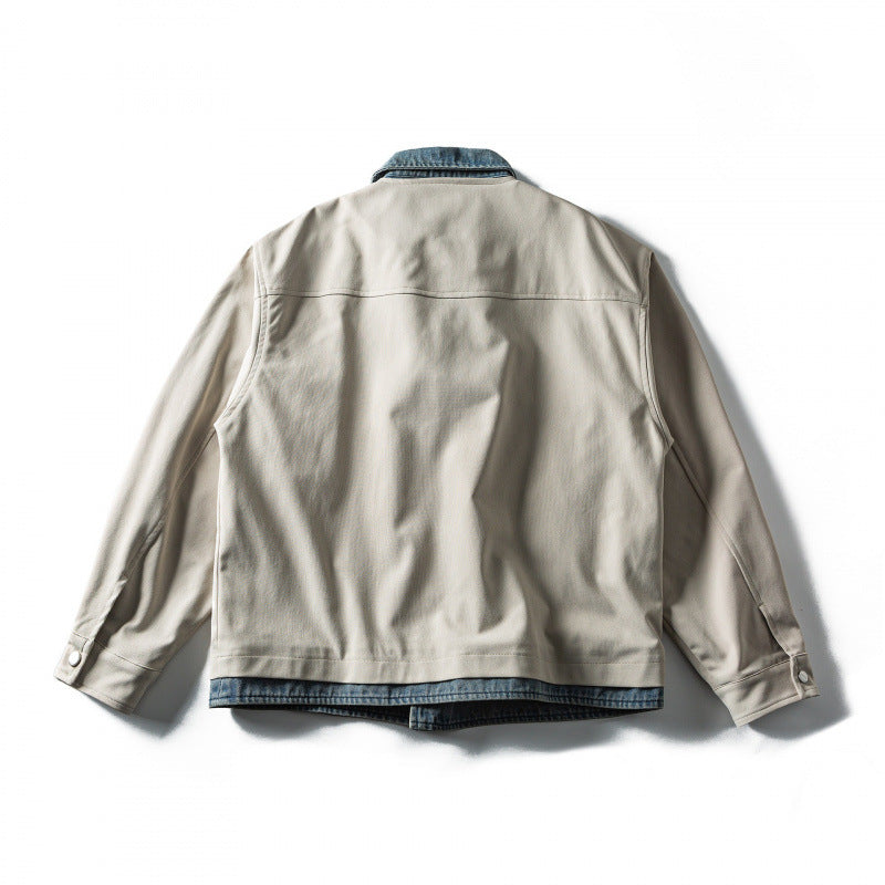 Herren Kurz geschnittene Layered‑Optik Blousonjacke mit Jeanskragen Echo Archiv