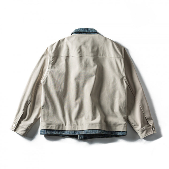 Herren Kurz geschnittene Layered‑Optik Blousonjacke mit Jeanskragen Echo Archiv